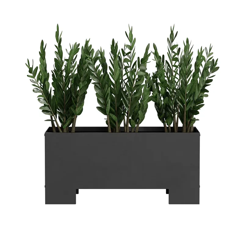 Jardinière d'extérieur rectangulaire avec base surélevée