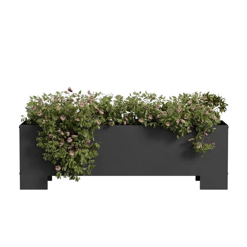 Jardinière d'extérieur rectangulaire avec base surélevée