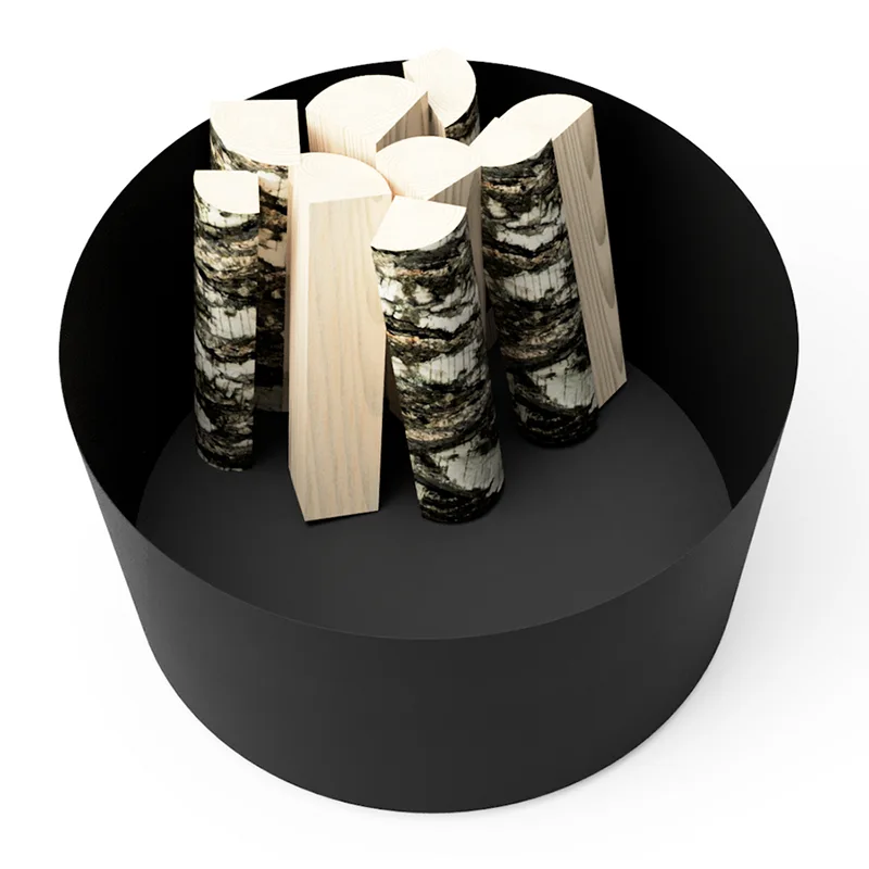 Jardinière extérieure ronde en métal galvanisé